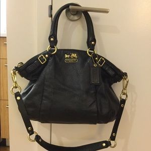 Coach black leather handbag